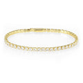 3W1692 - Gold Brass Bracelet with AAA Grade CZ in Clear