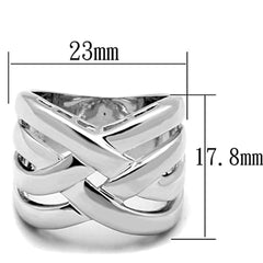 3W784 - Rhodium Brass Ring with No Stone