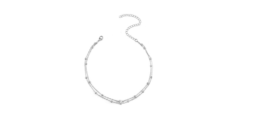 Color: Silver, style: Necklace - Europe And America Sexy Exaggerated Beach Casual Body Clothing Chain Accessories Diamond Pendant Tassel Necklace Chest Chain
