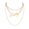Fashion Metal Letter BABY Multilayer Necklace