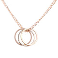 Color: Gold no card - Three Circles Alloy Clavicle Snake Bone Pendant Short Necklace