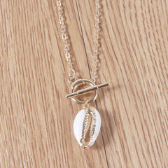 Color: Gold A - Shell pearl scallop necklace