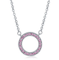 Color: Pink, package: With box-Copper, material:  - Circle Of Life   Necklace Diamond Edition