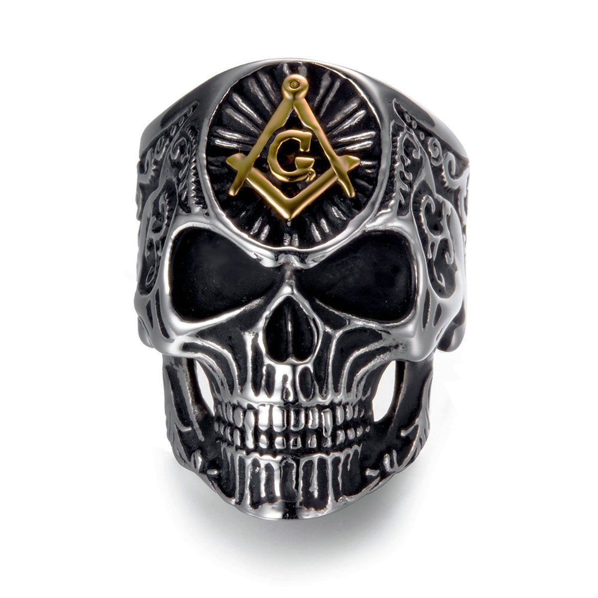 Color: Intergolden, Size: 9 - Punk domineering personality ring