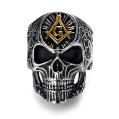 Color: Intergolden, Size: 12 - Punk domineering personality ring