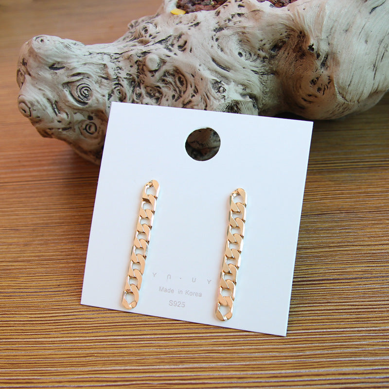 New Trendy Simple Chain Tassel Earrings