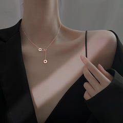 Sterling Silver Niche Design Pin Clavicle Chain