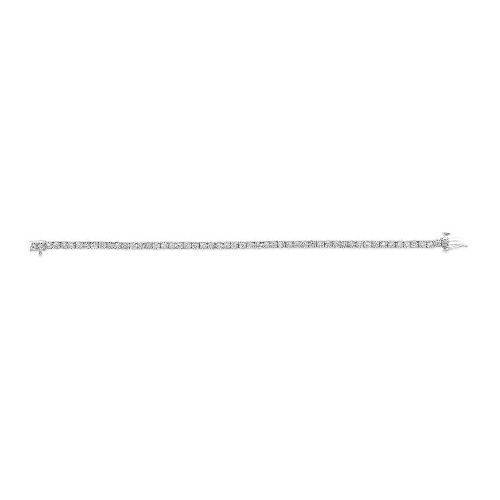 .925 Sterling Silver 1/2 Cttw Lab Grown Diamond Illusion-Set Miracle Plate Tennis Bracelet (G-H Color, VS1-VS2 Clarity) - Size 7.25"