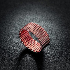 Cherish Mesh Rings In 18kt Gold Plating Rose Gold Plating And 925 Silver Plated