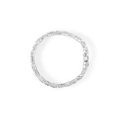 10K White Gold Round and Baguette Cut Diamond Bracelet (2.00 cttw, H-I Color, I2-I3 Clarity)
