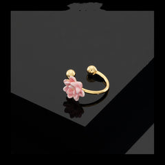 Clip Real Gold Plated Light Luxury Flower Cute Style Earrings