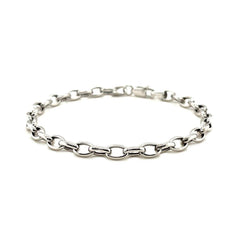 14k White Gold Oval Rolo Bracelet  (4.60 mm)