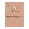 Color: Gold card - Three Circles Alloy Clavicle Snake Bone Pendant Short Necklace