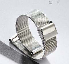 Color: 18MM silver - Stainless steel mesh strap