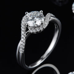 Fashion Four Prongs 1 Carat Moissanite Ring