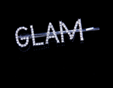 Color: GLAM, purity: Plate with silver - Rhinestone letter hairpin