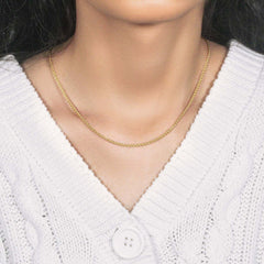14k Yellow Gold Round Wheat Chain (2.1 mm)