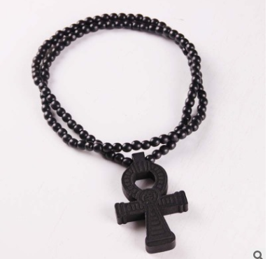 Color: Black, style: 2 - Wooden beads necklace