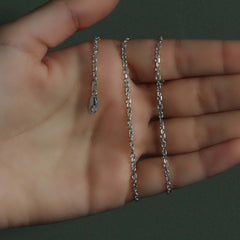 14k White Gold Diamond Cut Cable Link Chain (2.20 mm)