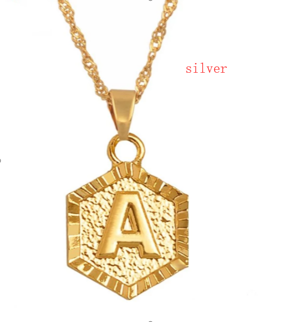 Color: Silver I, Size: 45cm - Women Charm A-Z Alphabet Letter Pendant Necklaces Stainless Steel Initial 26 Letters Necklace Glamour Choker Jewelry