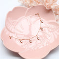 Color: Pink, Style: Two cherry blossoms - Pink Crystal Cherry Necklace Bracelet