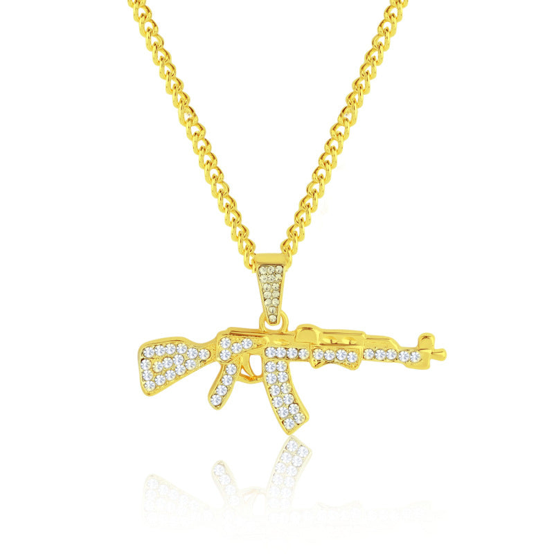 Punk Hip Hop Letter Full Rhinestone Pendant - style: E