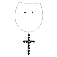 Collar Black Elegant Cross Necklace