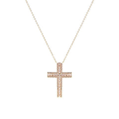 CZ Framed Cross Gold Necklace