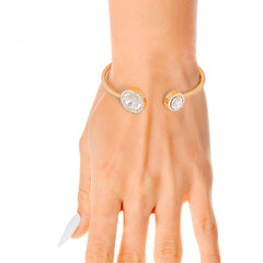 Gold Round Crystal Bangle