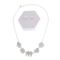 Silver Rhinestone Lucky Charm Set