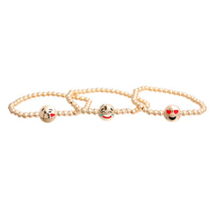 Gold Emoji Stretch Bracelets