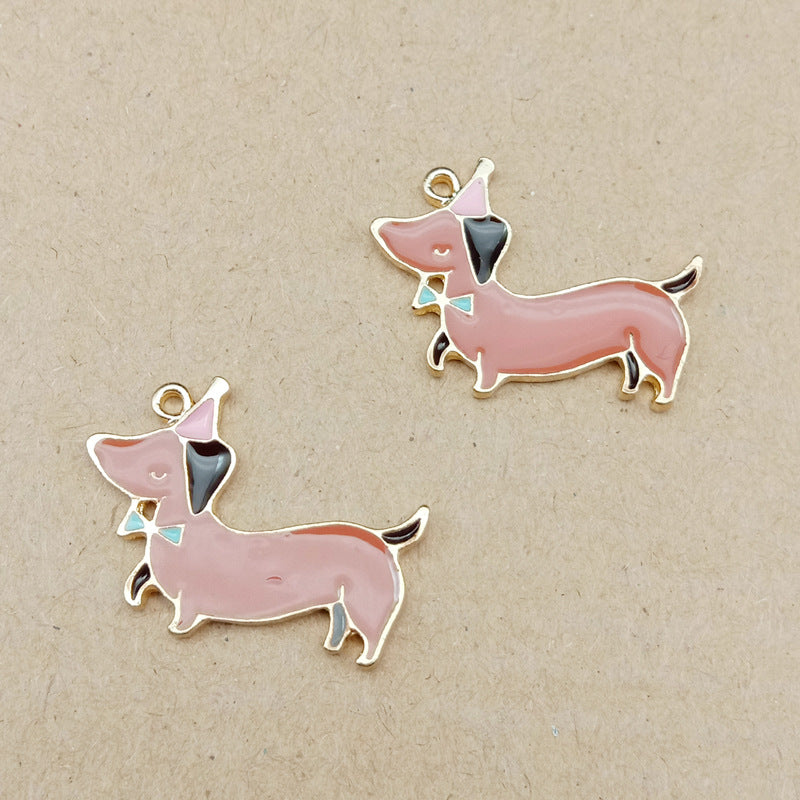 Color: Hat Dachshund, Quantity: 10PC - Dachshund pet pendant accessories