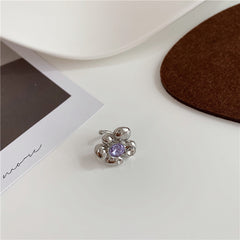 Flower Gem Girly Temperament Cute Ear Buckle