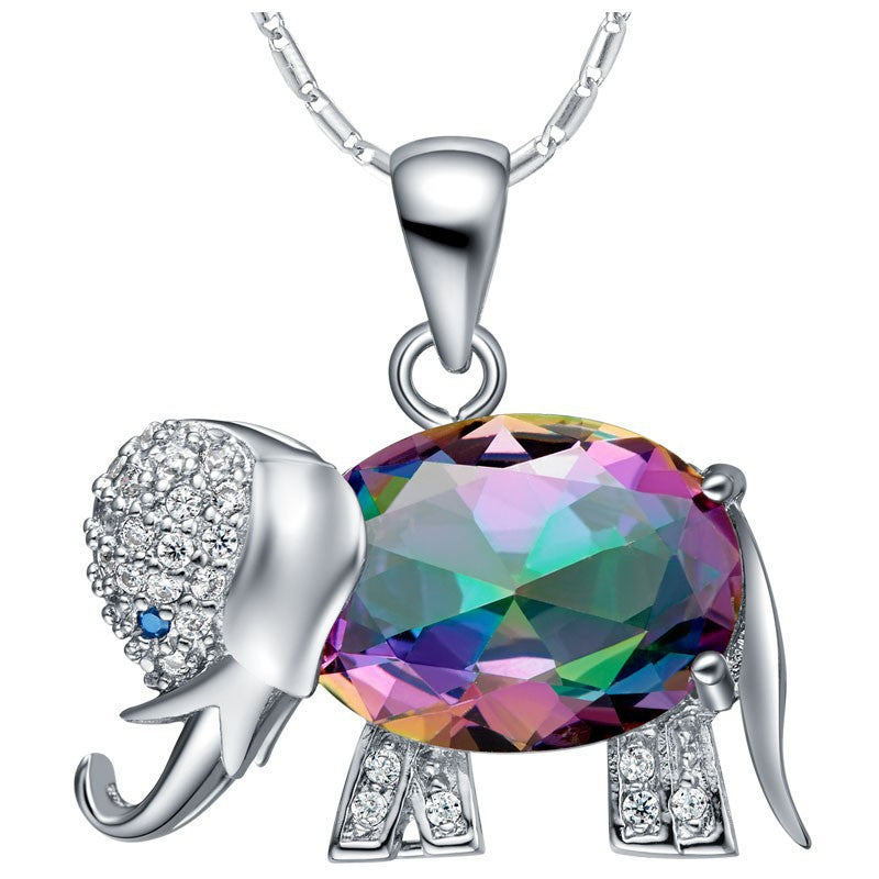 Color: Coloured Pendant - Crystal elephant pendant