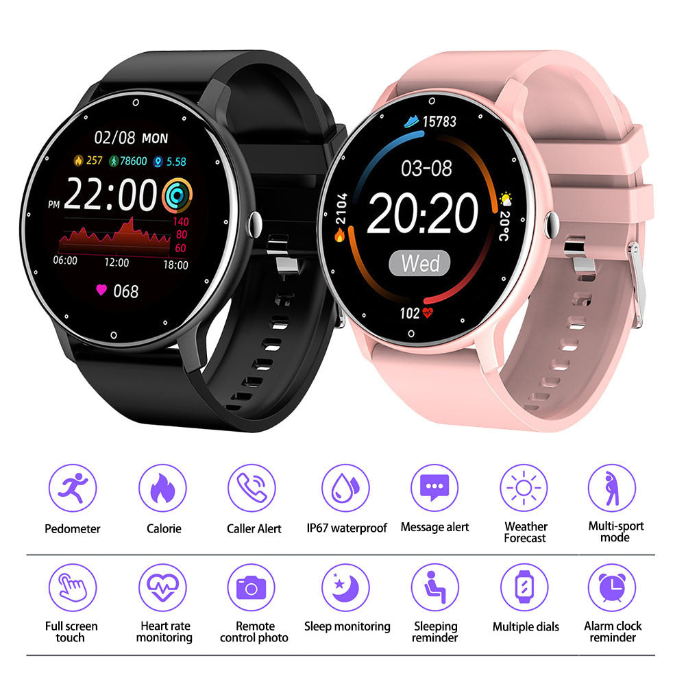 1.28 Inch Zl02 Smart Watch Heart Rate Blood Pressure Monitor Sport Running Watch Compatible for Android iOS King Kong