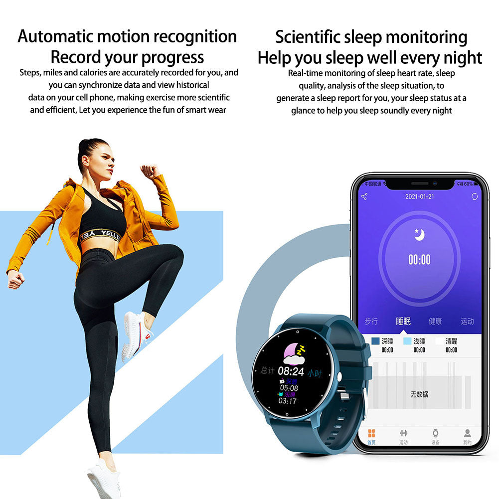1.28 Inch Zl02 Smart Watch Heart Rate Blood Pressure Monitor Sport Running Watch Compatible for Android iOS King Kong