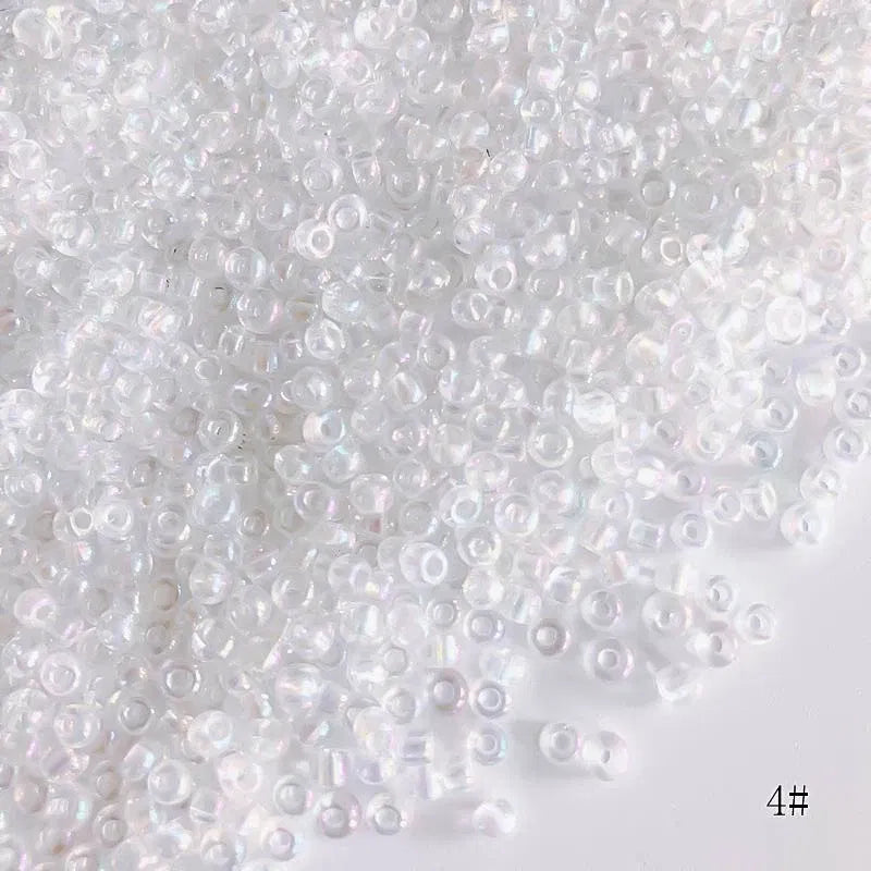 Color: Red, Item Diameter: 4mm - 2mm 3mm 4mm Glass Seed Loose Beads Small Charms DIY Craft Bracelet Beads for Jewelry Making Supplies Necklace Accessories