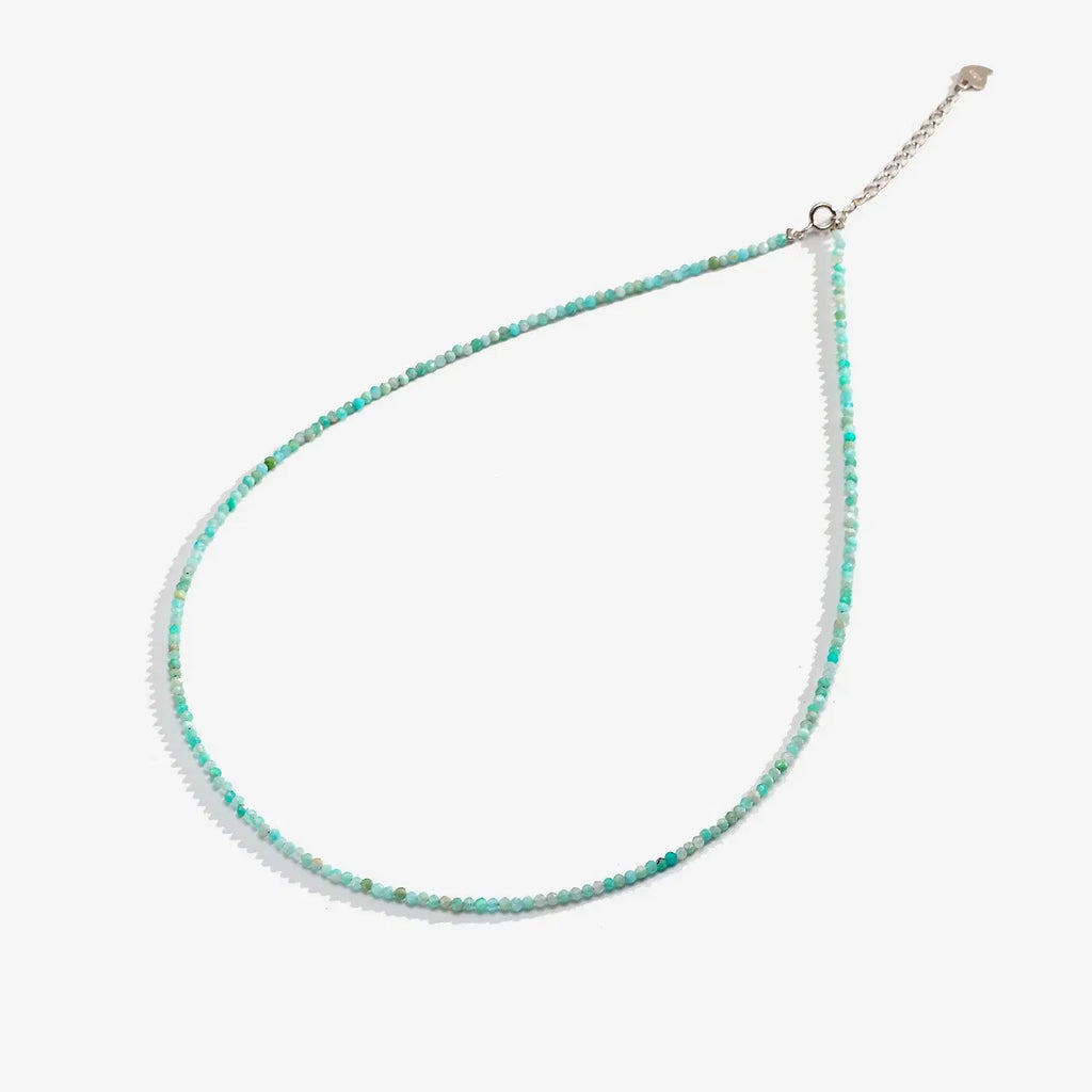 Gem Color: Clear, Length: 40cm - Natural Stone Necklace Spinel/Lapis Lazul/Amazonite/Amethy/Tourmaline/Amethyst  Ketting 2MM Silver 925 Jewelry for Collier Femme