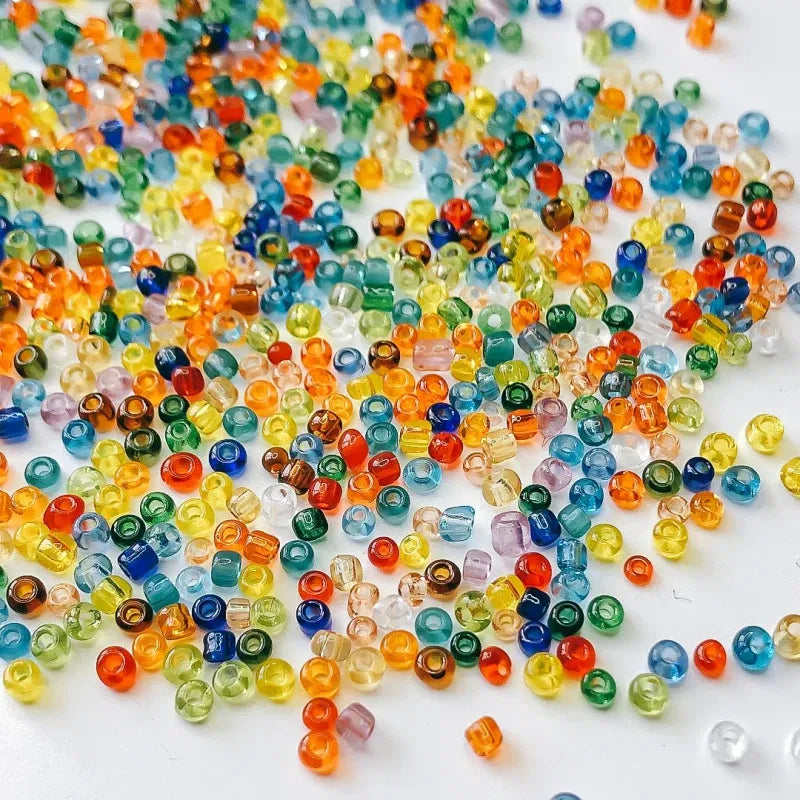 Color: Champagne, Item Diameter: 4mm - 2mm 3mm 4mm Glass Seed Loose Beads Small Charms DIY Craft Bracelet Beads for Jewelry Making Supplies Necklace Accessories