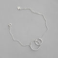 Simple Mother Child Loops 925 Sterling Silver Bracelet