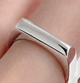 Minimalist Geometry Rectangle New 925 Sterling Silver Adjustable Ring