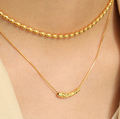 Women Snake Chain Irregular Waterdrop 925 Sterling Silver Necklace