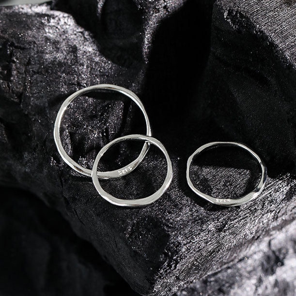 Minimalist Irregular Tiny Fine 925 Sterling Silver Ring