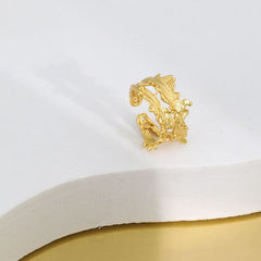 Irregular Hollow 925 Sterling Silver Adjustable Ring