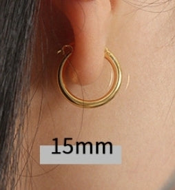 Simple Geometry Tiny Circle 925 Sterling Silver Hoop Earrings