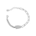 Asymmetry Curb Paperclip Chain Geometry 925 Sterling Silver Bracelet