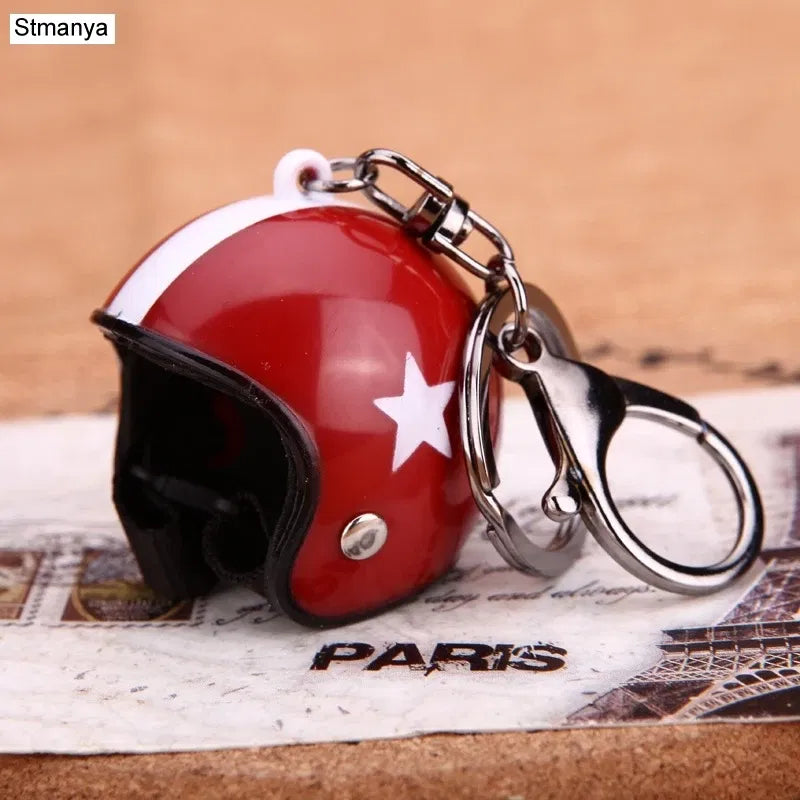 Color: Champagne - New Motorcycle Helmets Key chain Women men Cute Safety Helmet Car Keychain Bags Hot Key Ring gift Jewelry wholesale 17022