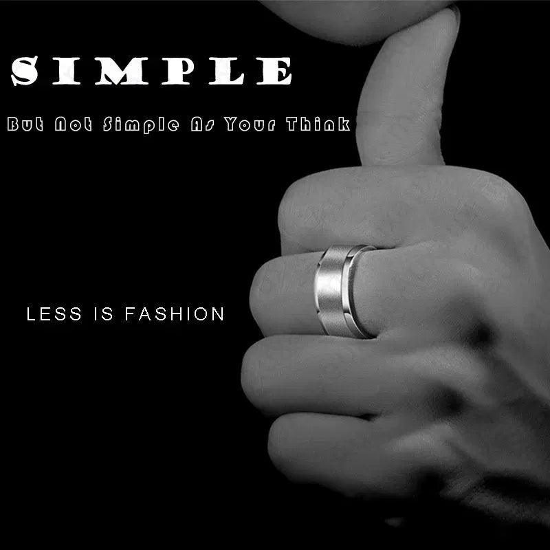 Main Stone Color: WHITE, Ring Size: 5 - Auxauxme 8mm Black Titanium Stainless Men Ring Simple Wedding Bands Rings Gift For Male Jewelry Size 5-13 Drop shipping