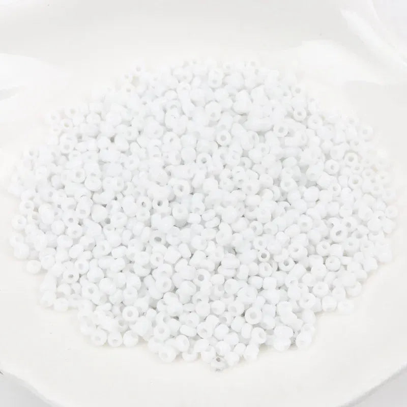 Color: WHITE, Item Diameter: 3mm - 150-1000pcs 2/3/4mm Charm Czech Glass Seed Beads DIY Bracelet Necklace Beads For Jewelry Making DIY Earring Necklace