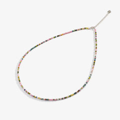Gem Color: Clear, Length: 40cm - Natural Stone Necklace Spinel/Lapis Lazul/Amazonite/Amethy/Tourmaline/Amethyst  Ketting 2MM Silver 925 Jewelry for Collier Femme